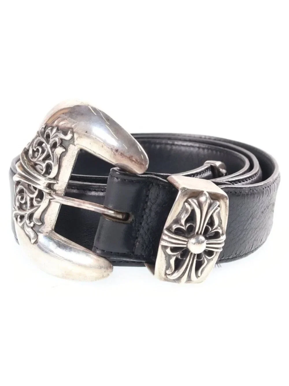 Chrome Hearts Blt Classic Classic Leather Belt Black Silver